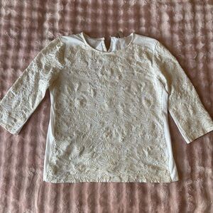J. Crew Embroidered 3/4 Length Shirt